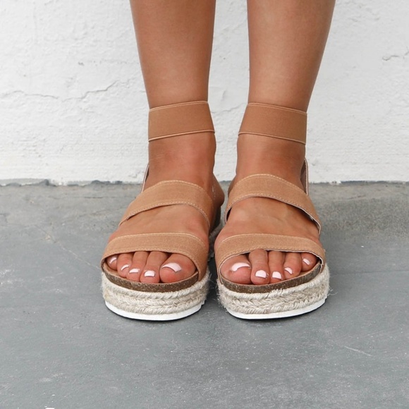 Camel Platform Espadrilles Sandal - Picture 5 of 6